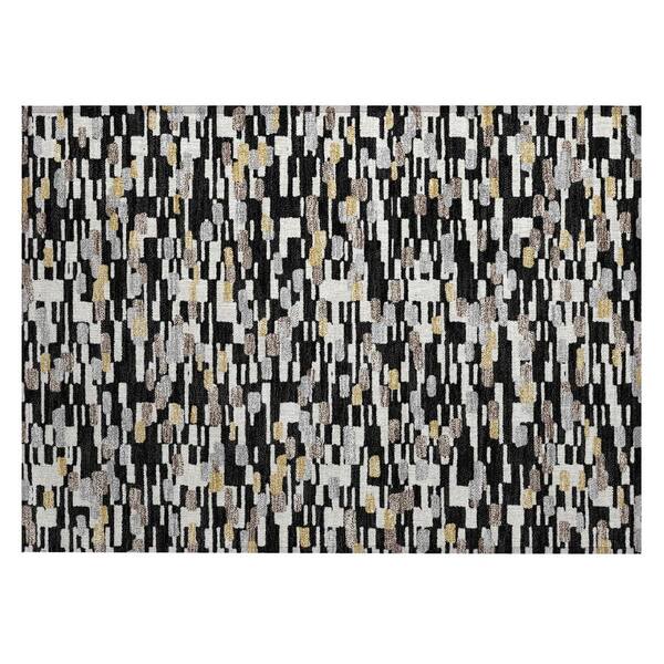 Chantille Machine Washable Indoor/Outdoor Abstract ACN2904 Black 2 ft. x 3 ft. Accent Rug