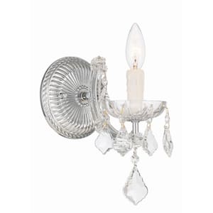 Maria Theresa 5 in. 1-Light Polished Chrome Wall Sconce