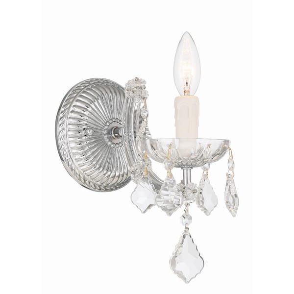 Crystorama Maria Theresa 5 in. 1-Light Polished Chrome Wall Sconce