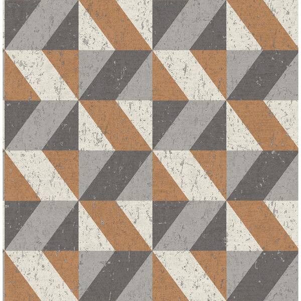 Decorline Cerium Copper Concrete Geometric Copper Wallpaper Sample