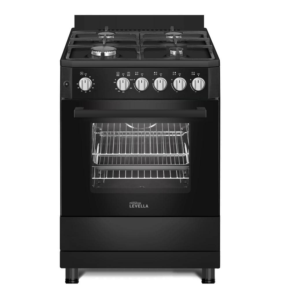 24-in 4 Cast Iron Burners Freestanding Gas Range with 2.7 cu. ft. Oven Capacity (Black) price history on PriceWatchPro