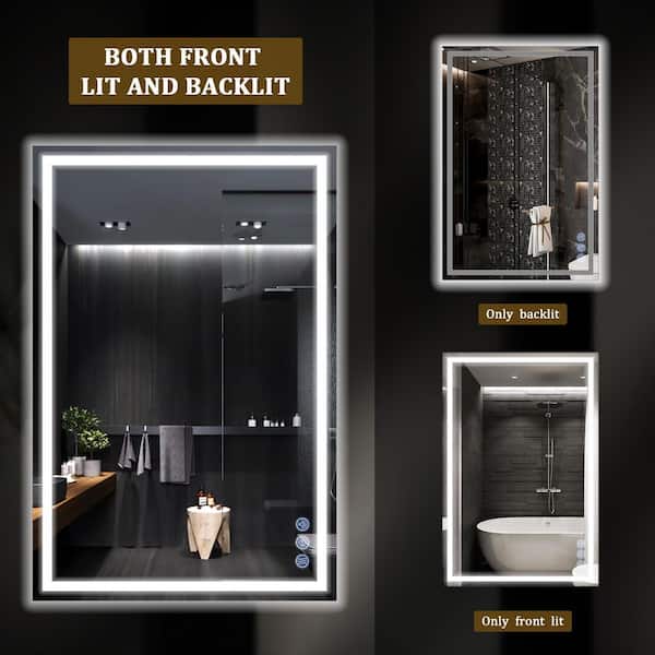 XRAMFY 47.6 in. W x 31.5 in. H LED Frameless Bathroom Vanity