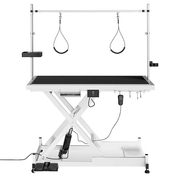 White 36 in. 110V or 220V Professional Groomer Recommend Super Deluxe Electric Pet Grooming Table