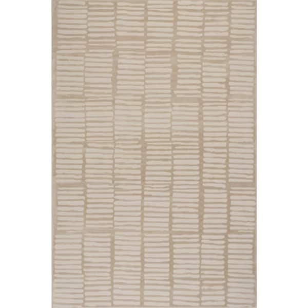 Cranbury Plush Textured Washable Cream 12 ft. x 15 ft. Indoor Area Rug