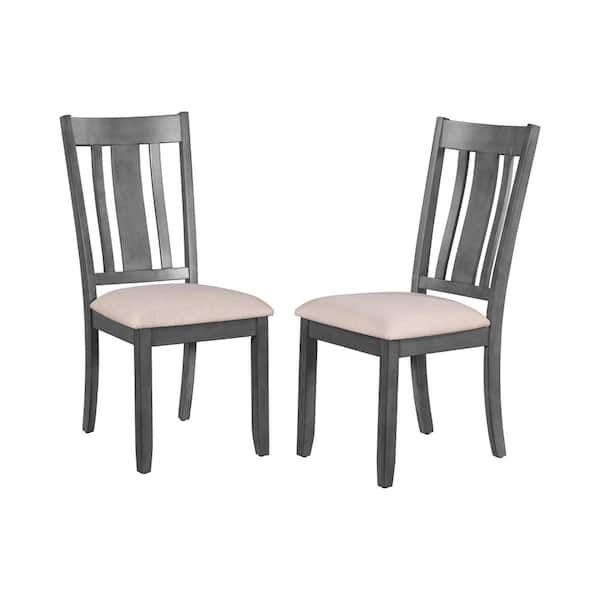 Utopia 4niture Sylvia 2-Piece Gray Wood Dining Chairs (Set of 2)