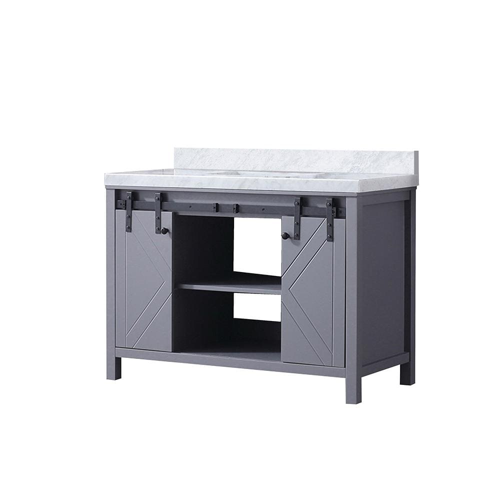 Marsyas 48" Dark Gray Single Vanity with Carrara Marble Top