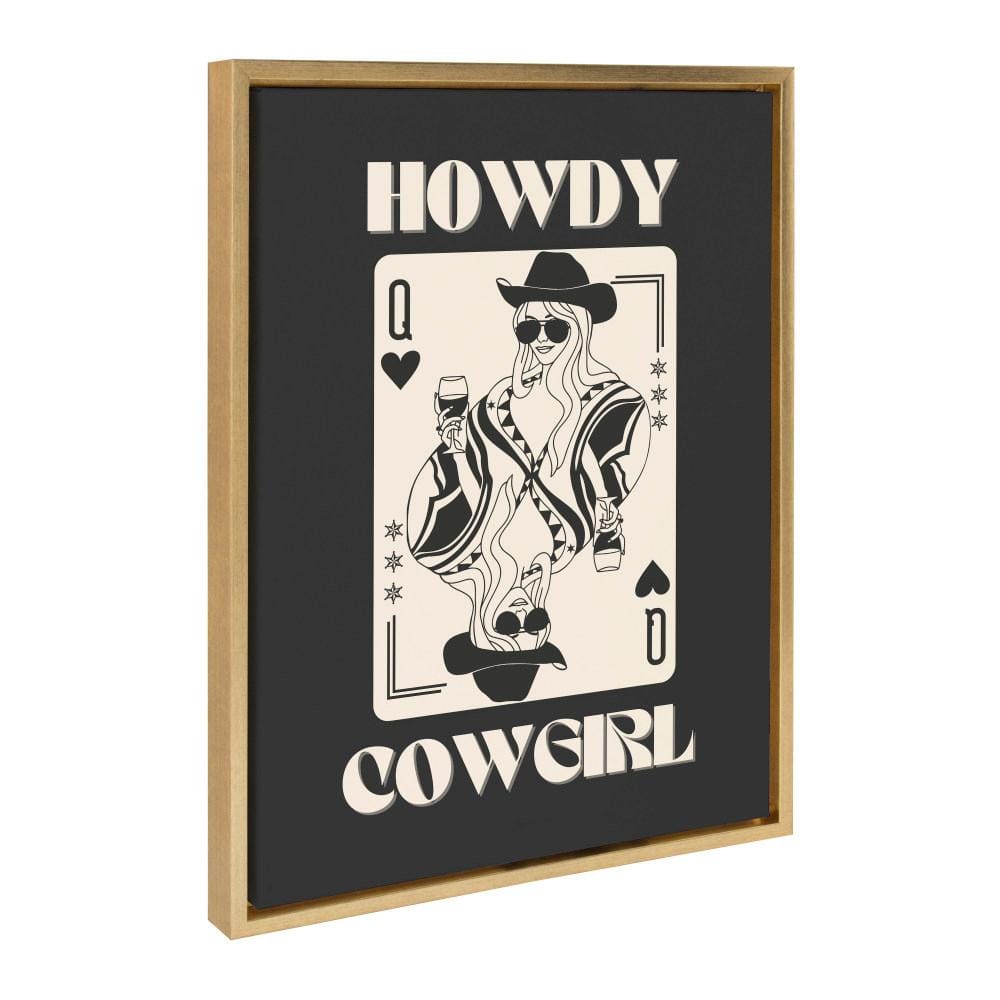 Kate and Laurel Sylvie Howdy Cowgirl Queen Framed Canvas by Honey