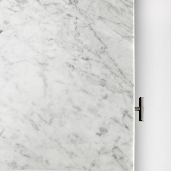 AndMakers Alto 22 in. Carrara White Square Italian Marble Side