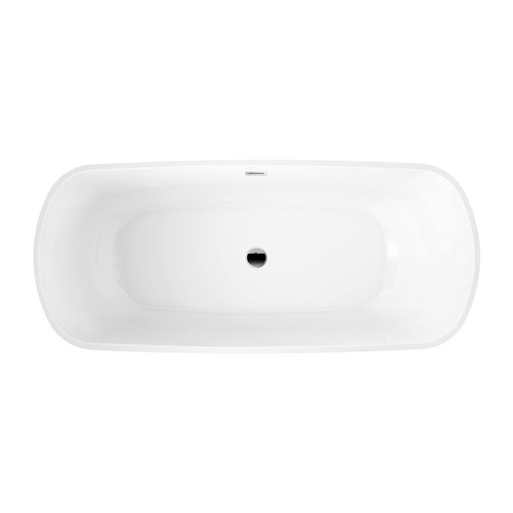 Celeste 67" Polished Nickel Acrylic Freestanding Soaking Tub
