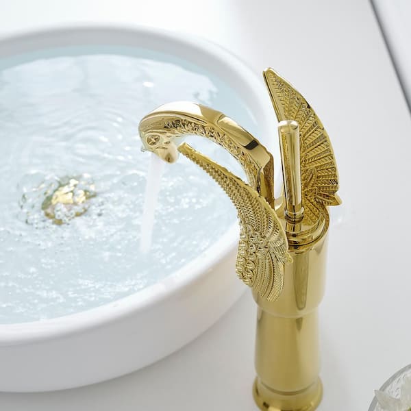 BWE Swan Single Hole Single Handle Bathroom Vessel Sink