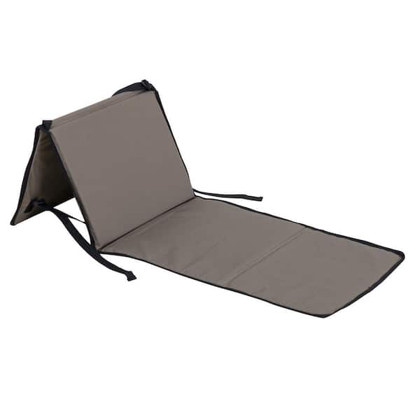 Khaki Portable Stackable Outdoor Steel Chaise Lounge Chair with Adjustable Backrest