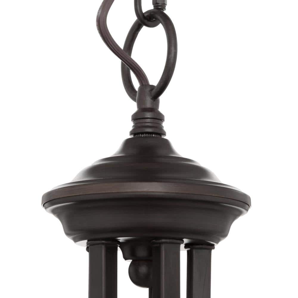 Elegant Lancaster 28" Rubbed Bronze Chandelier with Antique Marbled Glass
