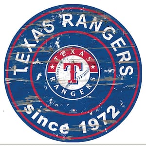 MLB Texas Rangers 24 in. Wooden Circle Sign