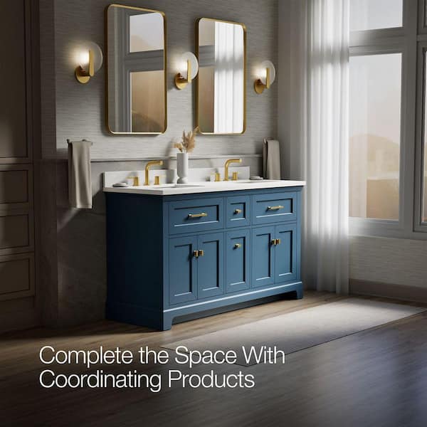 KOHLER Charlemont 61 in. Double Sink Freestanding Tidal Blue Bath