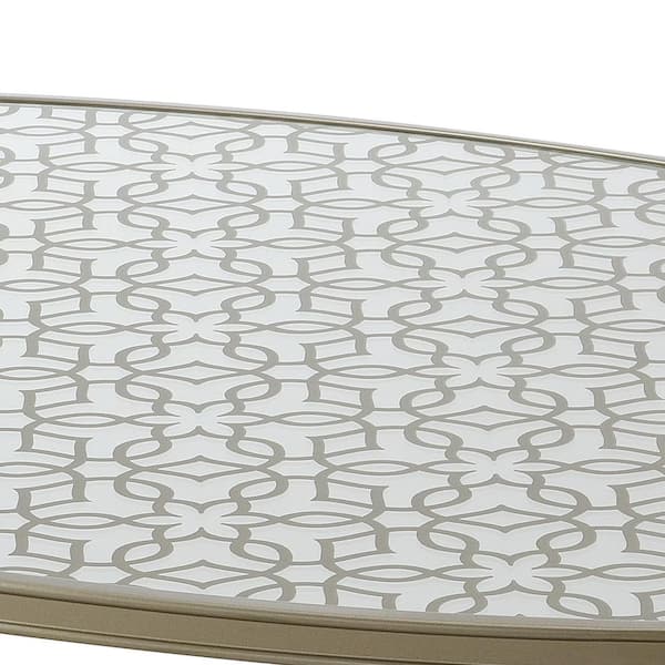 Acme Furniture Zaba 50 in. Glass Top & Silver Finish Oval Metal