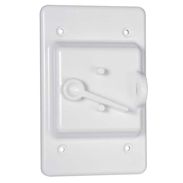 BELL N3R Polycarbonate White 1-Gang Weatherproof Toggle Switch Cover for Small and Large Head Switches