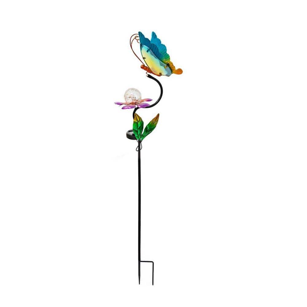 幸運のマンタパネル Solar Butterfly Lights Garden Stake L09MS88ZQY - The Home Depot