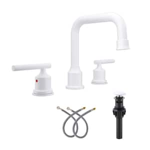 8 in. Widespread Double Handle Bathroom Faucet in Matte White