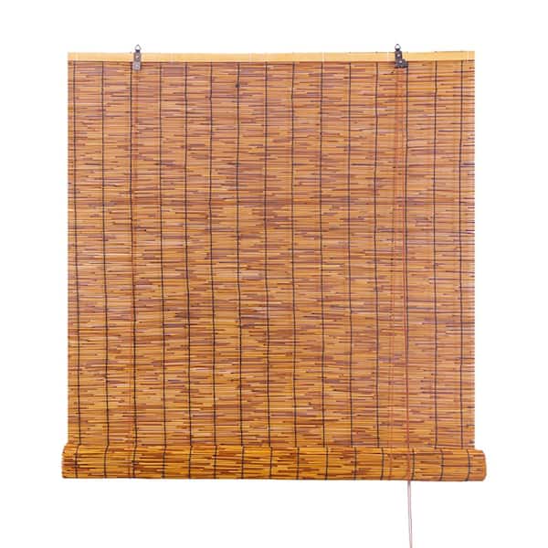 Wellco 60 in. x 72 in. Bamboo Reed Roll Shade with Lifter Used to Shade the Sun and Decorate the Room