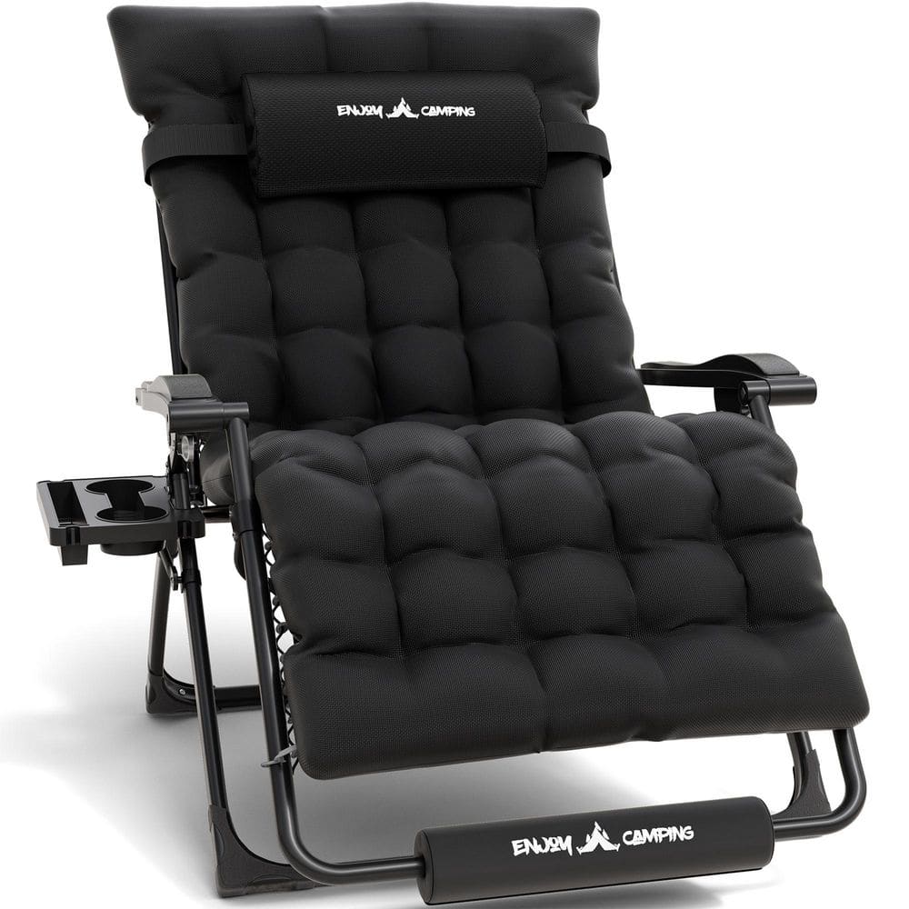 Metal Folding Deck Chair with Cushions