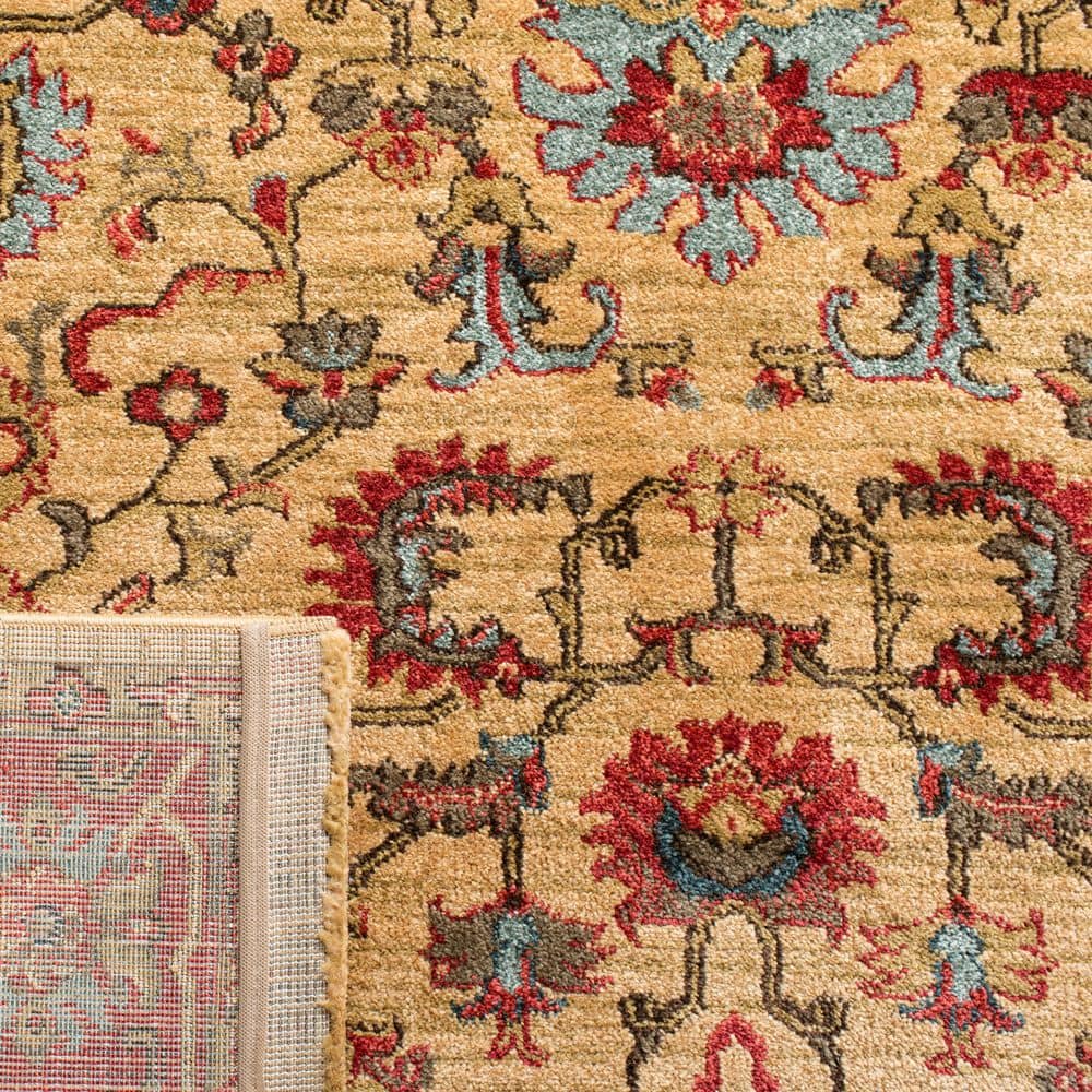 Rectangular Red Synthetic Stain-Resistant Area Rug