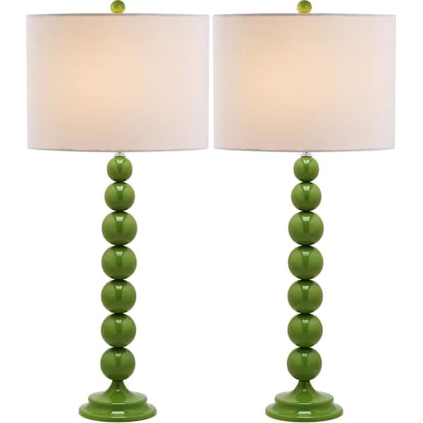 SAFAVIEH Jenna 31 in. Fern Green Stacked Ball Table Lamp with Off