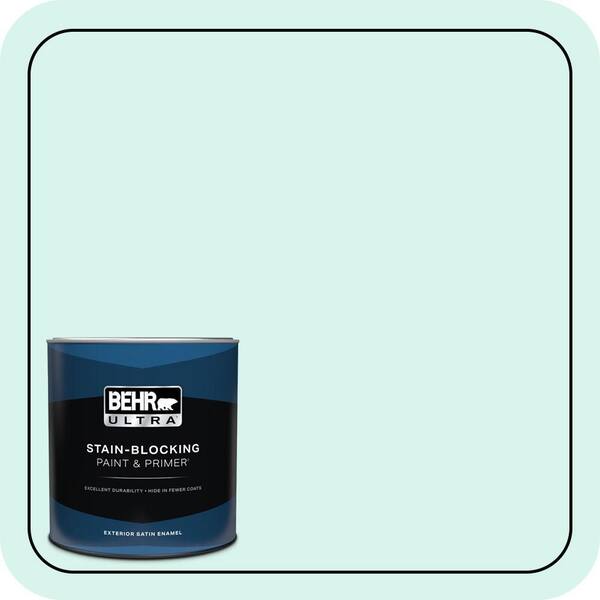 BEHR ULTRA 1 qt. #480A-1 Minted Ice Satin Enamel Exterior Paint & Primer