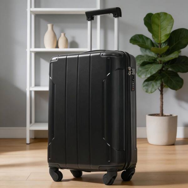 LUQUE セット LIVACA 2-Piece Black ABS Plastic Hardshell Carry-On Spinner