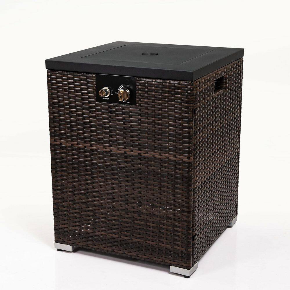 22 in. Brown Wicker and Metal Outdoor Propane Gas Fire Pit Table price history on PriceWatchPro