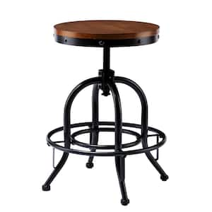 Christopher Industrial Adjustable Height Black Bar Stool