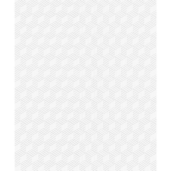Seabrook Designs Erismann Cube Stripe Paintable Paper Nonwoven Wallpaper Roll 57.5 sq. ft.