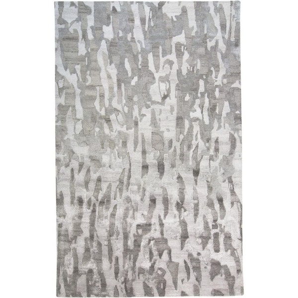 5 ft. x 8 ft. Gray Abstract Area Rug