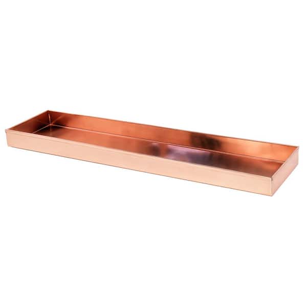 Achla Designs Long Decorative Stainless Steel Tray, 20 Inch Wide, Polished Copper Plated