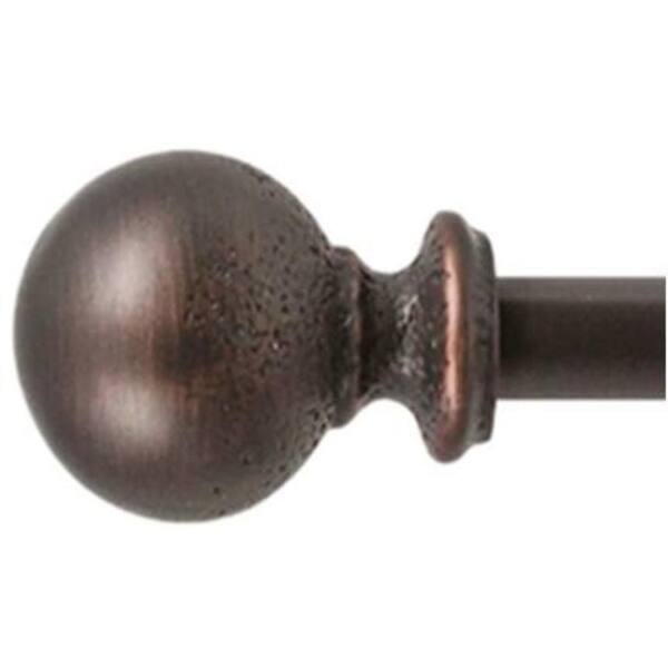 Decopolitan Rustic Ball 26 In 48 In Adjustable Curtain Rod 5 8 In   Decopolitan Single Curtain Rods 29665 Ob26 64 600 