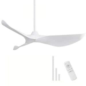 38 in. Indoor/Outdoor White Ceiling Fan without Light for Bedroom, Remote Control Included