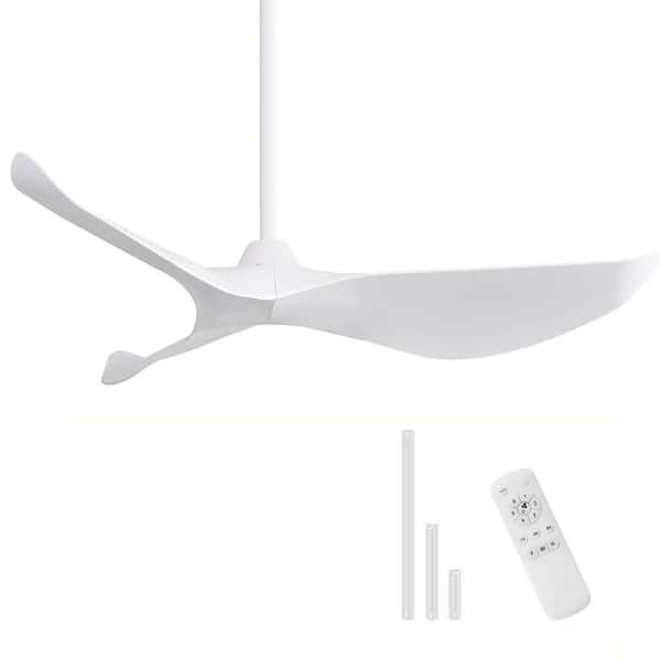 CACI Mall 38 in. Indoor/Outdoor White Ceiling Fan without Light for Bedroom, Remote Control Included
