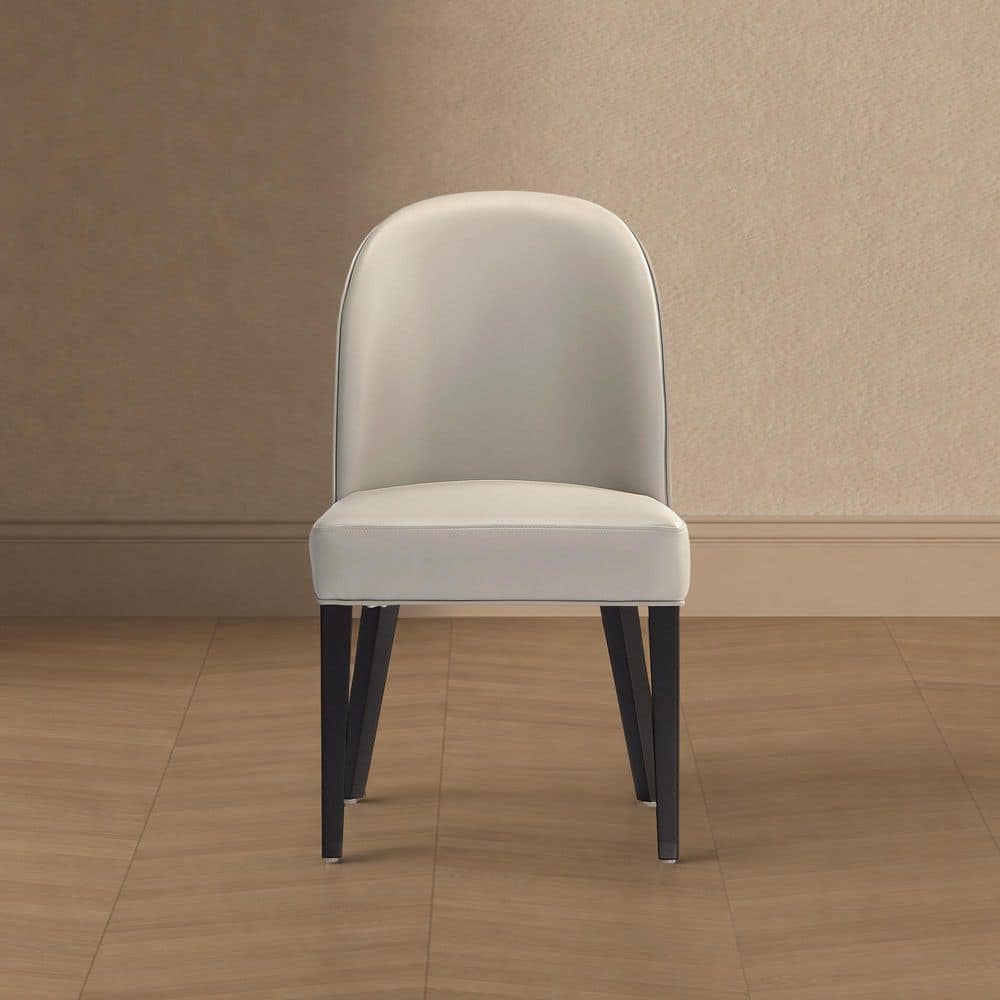 Hillman Modern Light Gray Vegan Leather and Velvet Upholstered Dining Chair Set (Set of 6)