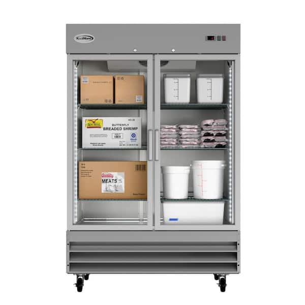 Koolmore 47 cu. Ft. Auto Defrost Commercial Reach-in Upright 2 Door Freezer in Stainless Steel