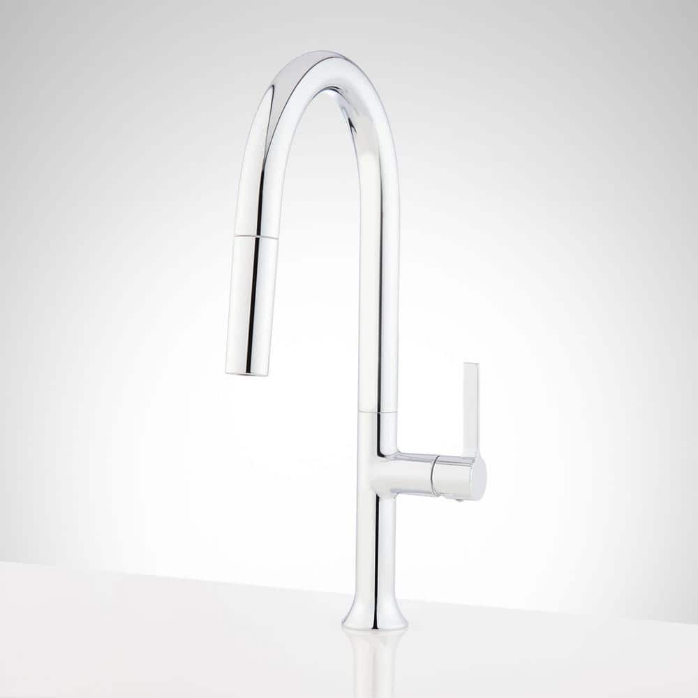Chrome Pull-Down Single Handle Kitchen Faucet with Spray
