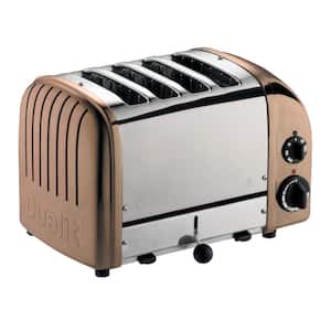 New Gen 4-Slice Copper Wide Slot Toaster with Crumb Tray
