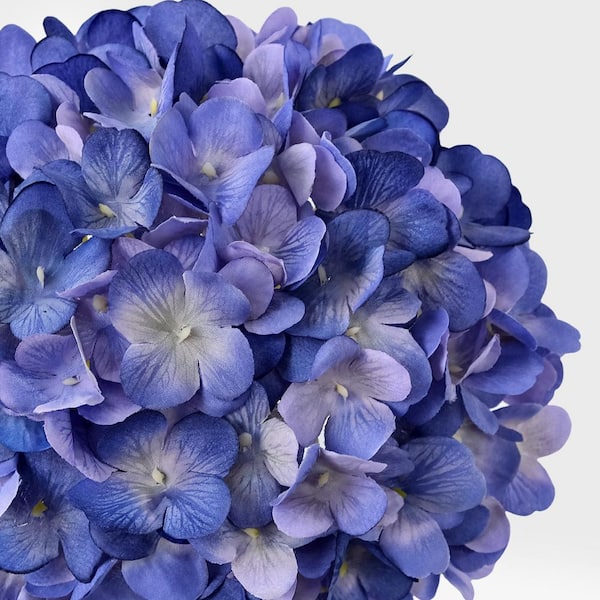 4-Pieces 20 in. Purple Indoor/Outdoor Artificial Hydrangea Flower
