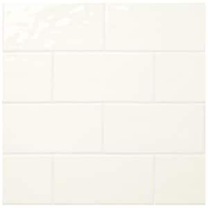LuxeCraft White 4 in. x 8 in. Glazed Ceramic Subway Wall Tile (10.5 sq. ft./case)