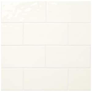 Portmore White 3x8 Glazed Ceramic Subway Wall Tile