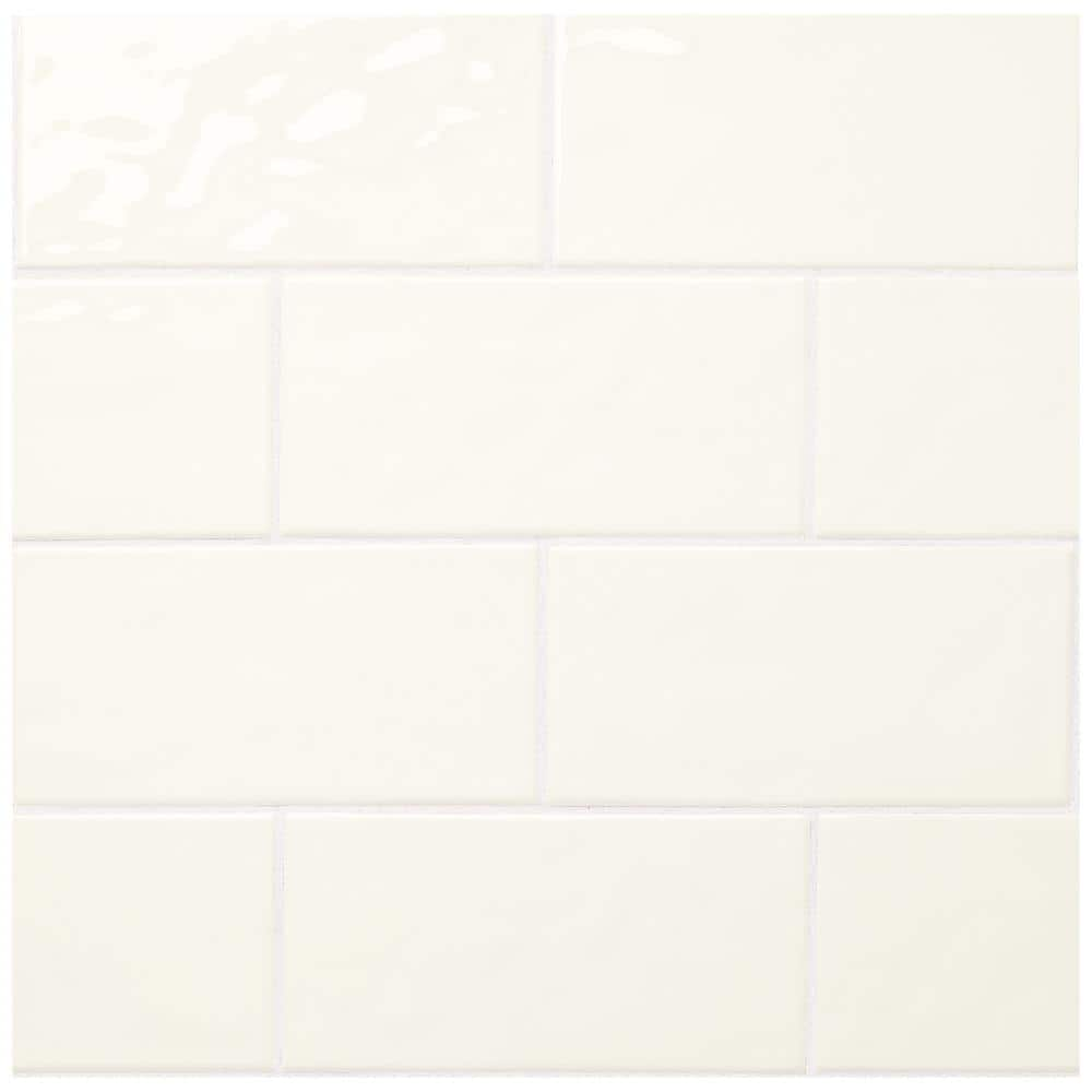 Marazzi Luxecraft White 4 In X 8 In Glazed Ceramic Subway Wall Tile 025 Sq Ft Each Lc1548modhd1p2 The Home Depot