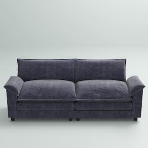84 in. Deluxe Pillow-Styled Chenille Amethyst Loveseat, Available for Modular Sofa Set