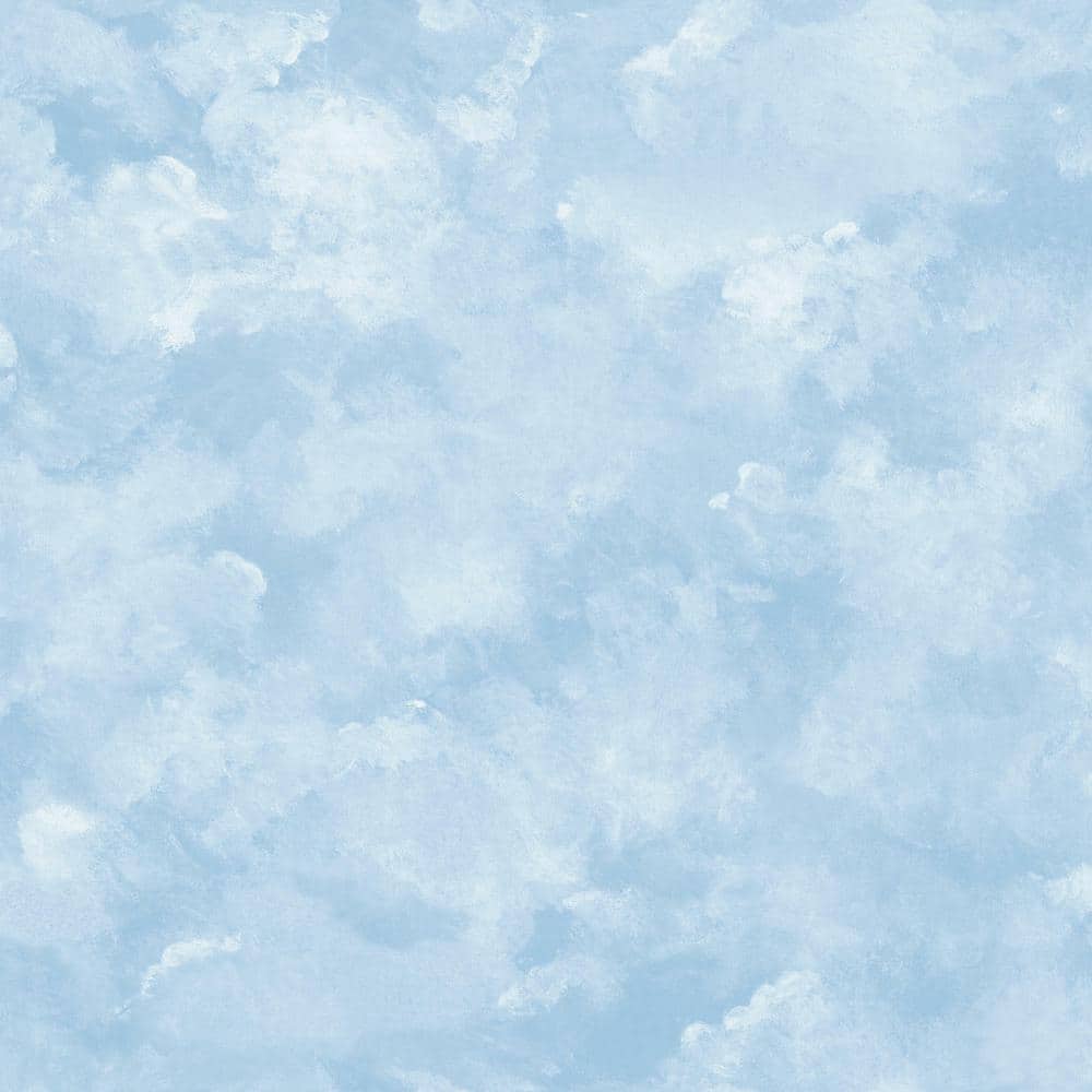Blue Atrium Clouds Peel and Stick Wallpaper Roll