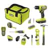 RYOBI ONE+ 18V Cordless 3/8 in. Drill Kit with 1.5 Ah Battery, Charger, 53 Accessories, and Whole Stud Finder PCL1113K1-ESF5002