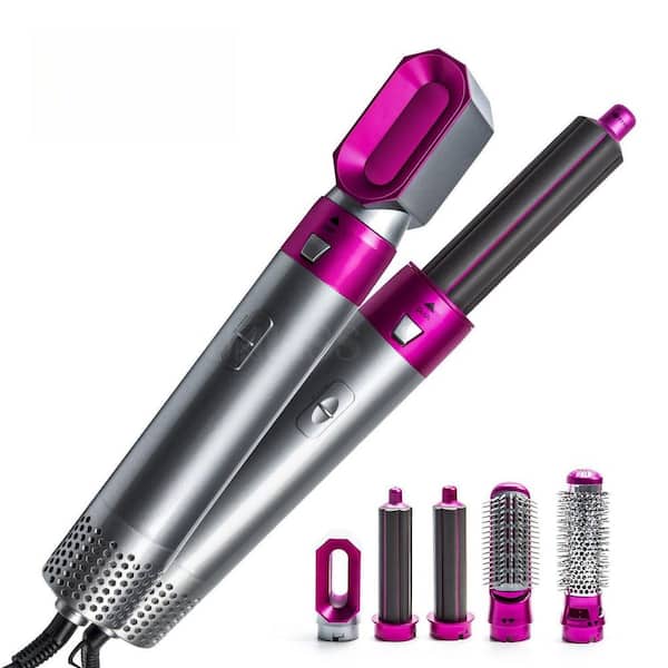 Aoibox 5 in. 1-Professional Hot Air Styler Brush Negative Ion Curler, 1100W Hair Styling Tool for Drying,Curling, Straightening