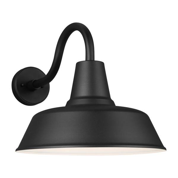 Sea Gull Lighting Barn Light 1 Matte Black Outdoor Medium Lantern Wall Sconce 8837401 12 Sea Gull Lighting Barn Light 1, White Barn Light Outdoor