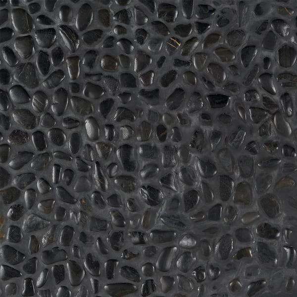 Sample Cobblestone Obsidian Black Pebble Mosaic Tile